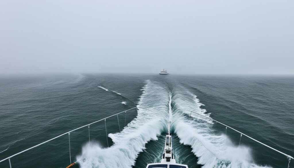 Aussicht von der Inselfähre auf die Nordsee